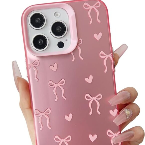 Iphone All 16 15 14 13 Cute Pink Ribbon Bow Tie Phone Case - Picture 6 of 6